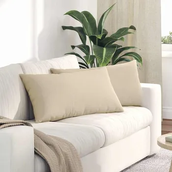 Polštář vidaXL Pohovkové polštáře 2 pcs Krémová 80 x 40 cm textil [42013729]