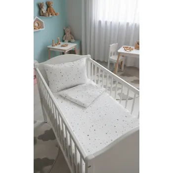 Povlečení POVLEČENÍ dětské mušelín 90/135 cm Hvězdičky fialové