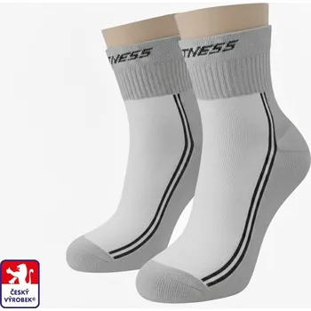 Pánské ponožky Ponožky polofroté KS-FIT, AEROBIC, RELAX 42-44 Šedá/bílá