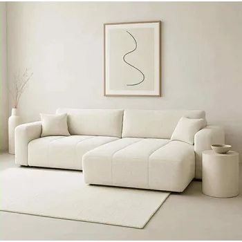 Sedací souprava Rohová sedací souprava BELLORA - slonová kost, pravý roh