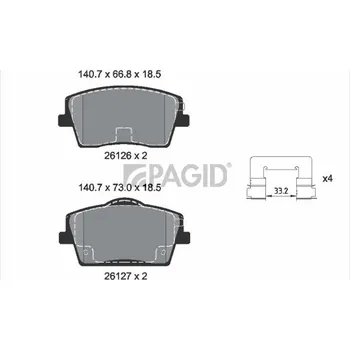 Brzdová destička Sada brzdových destiček, kotoučová brzda PAGID T3177N