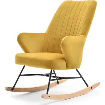 Křeslo Houpací křeslo DANKO - žluté / černé / buk