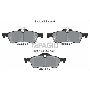 Brzdová destička Sada brzdových destiček, kotoučová brzda PAGID T2193N