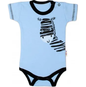Kojenecký body Baby Nellys Body krátký rukáv Baby Nellys, Zebra - modré | Velikost koj. oblečení: 62 (2-3m)