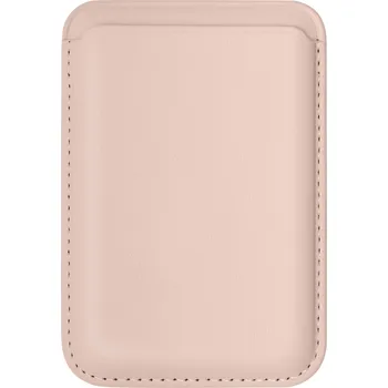 Pouzdro na mobilní telefon AlzaGuard PU Leather Card Wallet Compatible with Magsafe - pudrově růžová