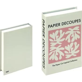 Dekorativní falešná kniha s úložným prostorem – Otevíratelná dekorace s motivem "Papier Decoupes"
