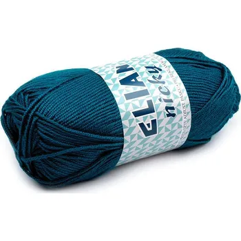 Příze Pletací příze Nicky 50 g, střední, 2 (3812) petrolejová