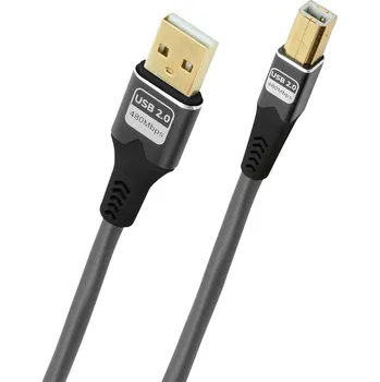 elektrický kabel Oehlbach USB kabel USB 2.0 USB-A zástrčka, USB-B zástrčka 5 m antracitová D1C9377