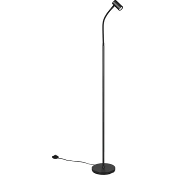 Stojací lampa Trio Leuchten R46851032 TARYN - Stojací čtecí lampa v černé barvě, 1 x GU10 MINI, 133,5cm (Stojací lampa v černé barvě s nášlapným vypínačem na kabelu)