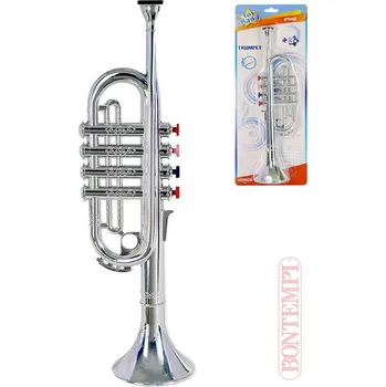 Hudební nástroj pro děti BONTEMPI Trumpeta dětská stříbrná 4 klapky plast (hudební nástroje)