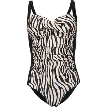 Dámské plavky Dámské jednodílné plavky AQUOS BEVIN L Černá, Bílá, Hnědá