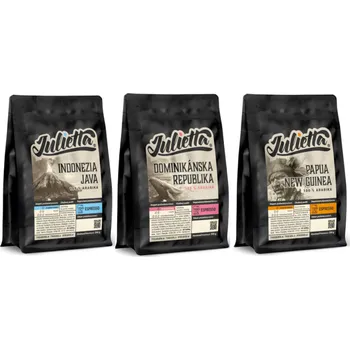 Káva Julietta čerstvě pražená zrnková káva Balíček 3 ostrovy 3 × 250 g
