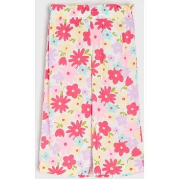 Dívčí oblečení Sinsay - Květinové papírové kalhoty z viskózy - vícebarevná - 8157C-MLC - 8157C-MLC-86