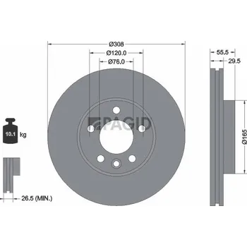 Brzdový kotouč Brzdový kotouč PAGID 55795NHC
