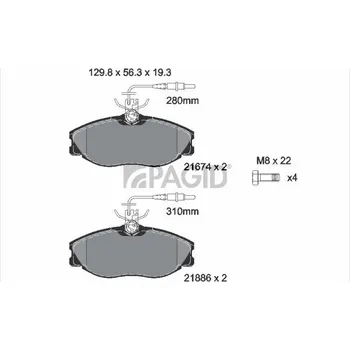 Brzdová destička Sada brzdových destiček, kotoučová brzda PAGID T5092N