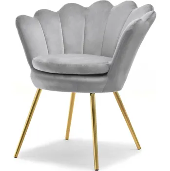 Křeslo Designové křeslo AVIDAN - šedé / zlaté