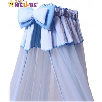 Nebesa nad postýlku Baby Nellys Nebesa šifon - modré