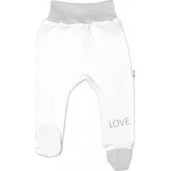 Kojenecké oblečení Baby Nellys Kojenecké polodupačky, bílé - Love | Velikost koj. oblečení: 74 (6-9m)