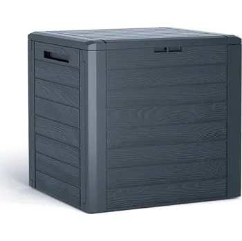 Zahradní úložný box Zahradní box Prosperplast WOODEBOX antracit 140L