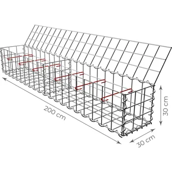 gabiony TOPSTONE Gabionový koš bez víka 200 x 30 x 30 cm - oko sítě 10x5 cm