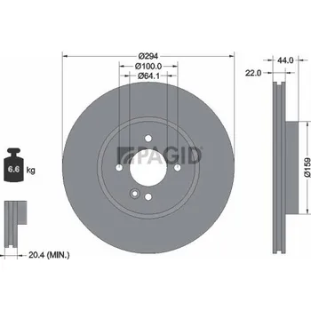 Brzdový kotouč Brzdový kotouč PAGID 54835NC