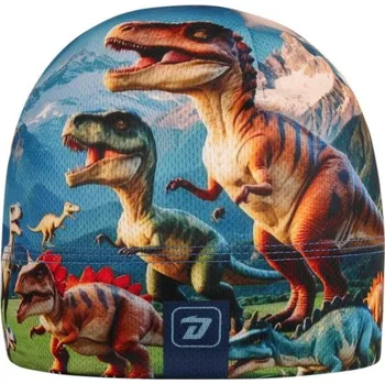 Čepice Dráče Dětská funkční čepice s dinosaury - vícebarevná Velikost: S 50 - 52