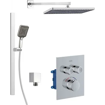 Vodovodní baterie Kielle - Arkas I Termostatická baterie pod omítku, pro 2 spotřebiče, s příslušenstvím a tělesem, chrom 20627SPT30