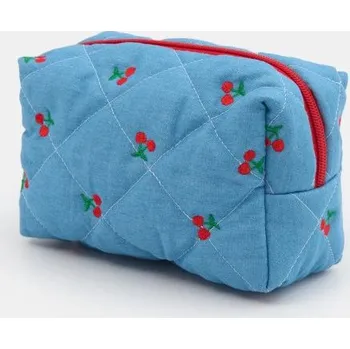 Kosmetická taška Sinsay - Prošívaná kosmetická taštička s výšivkou třešní - světle modrá - 134DZ-50X - 134DZ-50X-ONE