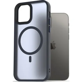 Pouzdro na mobilní telefon AlzaGuard Matte Case Compatible with MagSafe pro iPhone 12 / 12 Pro tmavě modrý