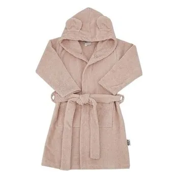 EKO Župan bavlněný s kapucí a oušky Powder pink vel. L 80-86