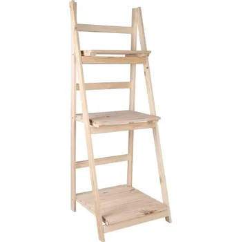 Stojan na květiny Dřevěný regál na květiny - přírodní