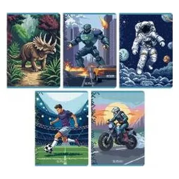 Set školních potřeb Zeszyt A5/32K kratka Pixel (10szt) HERLITZ