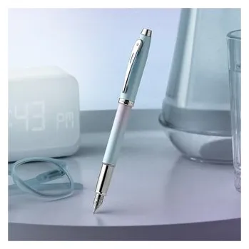 Pióro wieczne 100 Expressions perłowo-niebieskie, elementy perłowo-niebieskie, stalówka F,PVD E0937643, Sheaffer