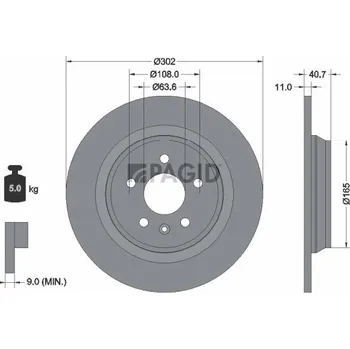 Brzdový kotouč Brzdový kotouč PAGID 54629NC