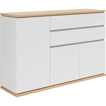 Komoda Komoda Yamael - Black Red White - BRW Dub Artisan / Bílá 139x93 cm