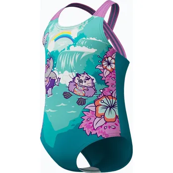 Dívčí plavky Speedo LTS Printed Crossback Girls Violet/Neon 3