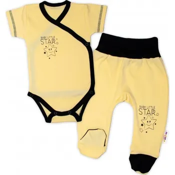 Baby Nellys 2-dílná sada body kr. rukáv + polodupačky, žlutá - Baby Little Star | Velikost koj. oble