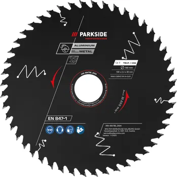 Pilový kotouč PARKSIDE PERFORMANCE® Pilový kotouč pro okružní pily, 190 mm (univerzální kotouč, 54 zubů)