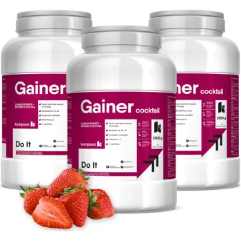 Gainer Kompava Gainer Koktail, jahoda, 3x2500g