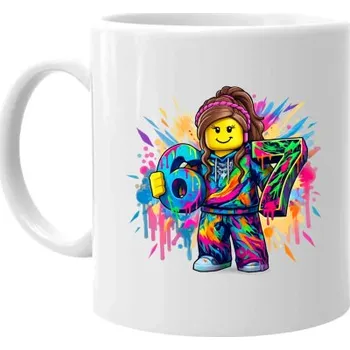Žertovný předmět barevné six seven - 67 - verze pro dívku – inspirováno Robloxem - hrnek s potiskem- Tričkový.cz