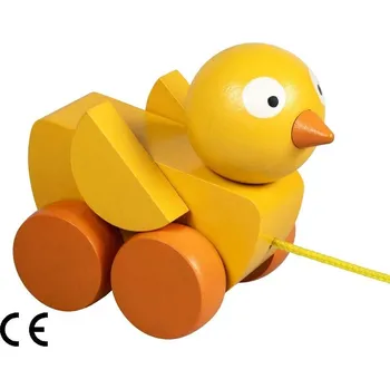Dřevěná hračka Detoa Kuře na kolečkách
