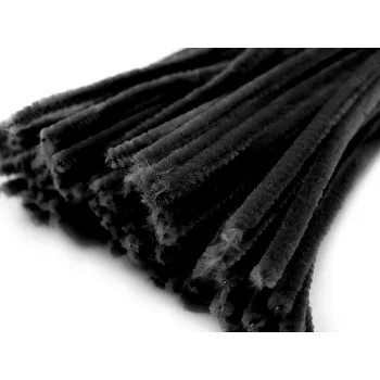 Chlupaté drátky na tvoření Ø6 mm délka cca 30 cm, malé, 11 (A026) černá