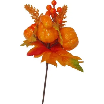 umělá květina Podzimní větvička dýně 30cm 2001023