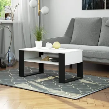 Konferenční stolek Konferenční stolek TYVREN - bílý / černý