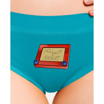 Souprava dámského spodního prádla Bastard Můj první tablet dámské kalhotky Turquoise