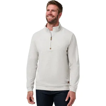Pánský svetr TravisMathew svetr Cloud 1/4 Zip - světle šedý: Pánské M