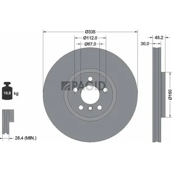 Brzdový kotouč Brzdový kotouč PAGID 56162NHC