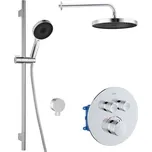 Kielle - Oudee Sprchový set s termostatickou baterií pod omítku, pro 2 spotřebiče, s příslušenstvím a tělesem, chrom 20602SPT10