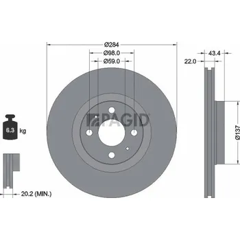 Brzdový kotouč Brzdový kotouč PAGID 51808NC