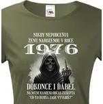 Dámské tričko k narozeninám s kostlivcem, Barva Military - 69 Bezvatriko.cz 3222 - 50
